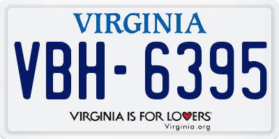 VA license plate VBH6395