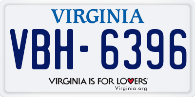 VA license plate VBH6396
