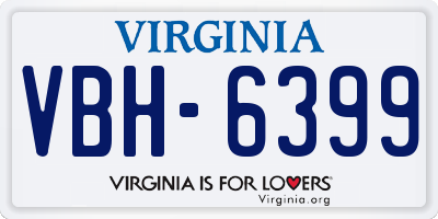 VA license plate VBH6399