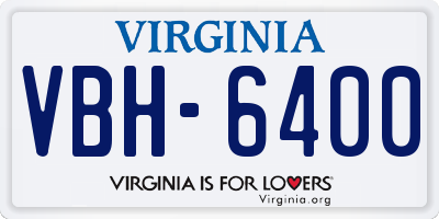 VA license plate VBH6400