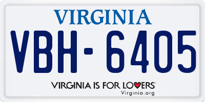 VA license plate VBH6405