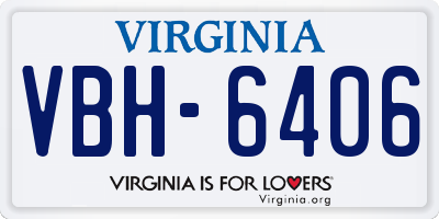 VA license plate VBH6406