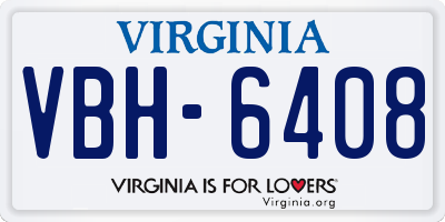 VA license plate VBH6408
