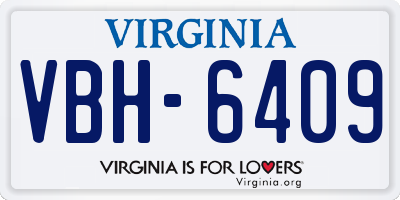 VA license plate VBH6409