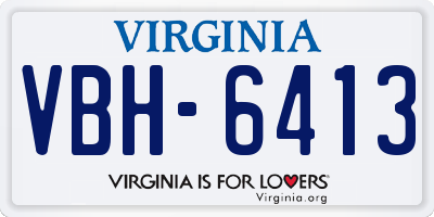 VA license plate VBH6413