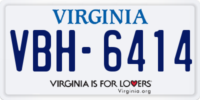 VA license plate VBH6414