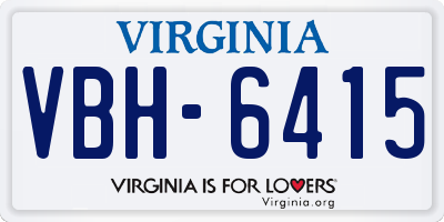 VA license plate VBH6415