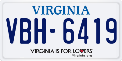 VA license plate VBH6419