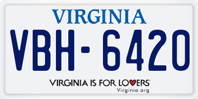 VA license plate VBH6420