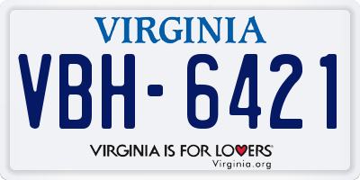 VA license plate VBH6421