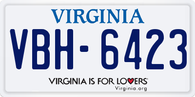 VA license plate VBH6423