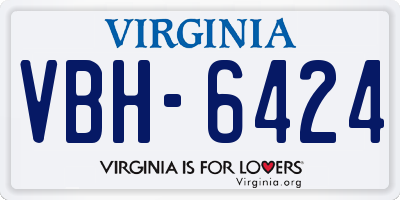 VA license plate VBH6424