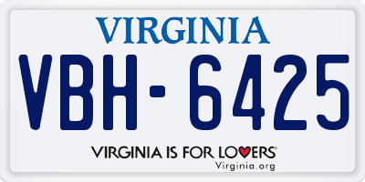 VA license plate VBH6425