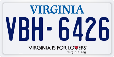 VA license plate VBH6426