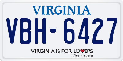VA license plate VBH6427