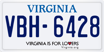 VA license plate VBH6428