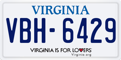 VA license plate VBH6429