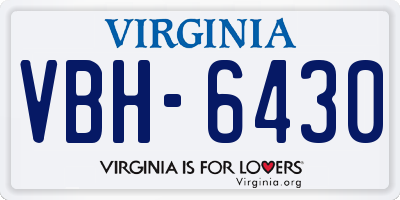 VA license plate VBH6430