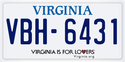 VA license plate VBH6431