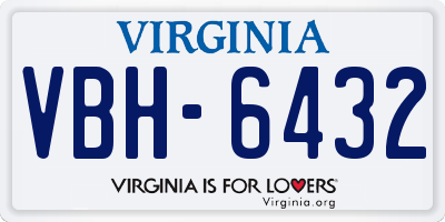 VA license plate VBH6432
