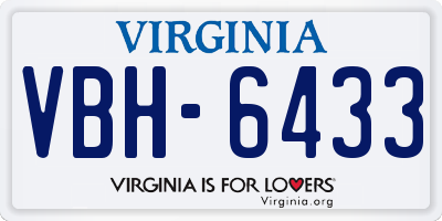 VA license plate VBH6433