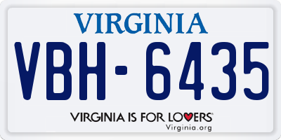 VA license plate VBH6435
