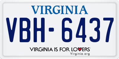 VA license plate VBH6437