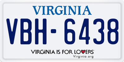 VA license plate VBH6438