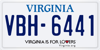 VA license plate VBH6441