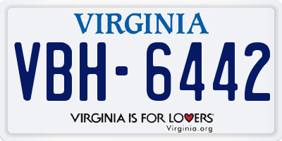 VA license plate VBH6442