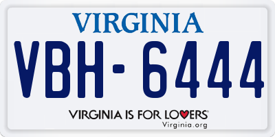 VA license plate VBH6444