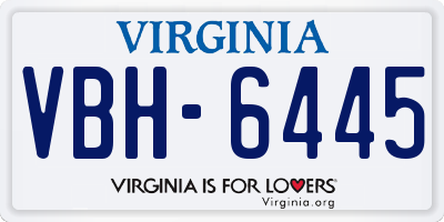 VA license plate VBH6445