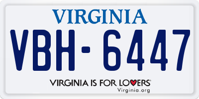 VA license plate VBH6447