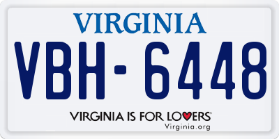 VA license plate VBH6448