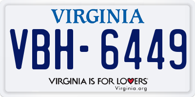 VA license plate VBH6449