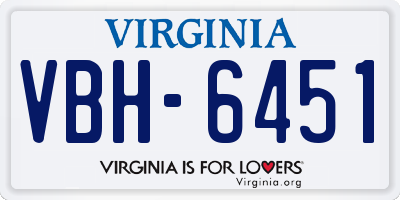 VA license plate VBH6451