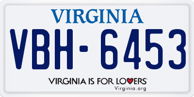 VA license plate VBH6453
