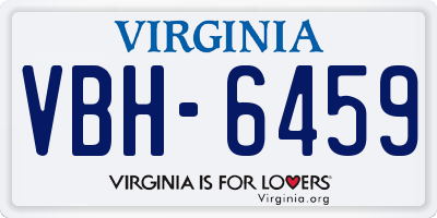 VA license plate VBH6459