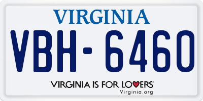 VA license plate VBH6460