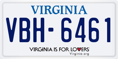 VA license plate VBH6461