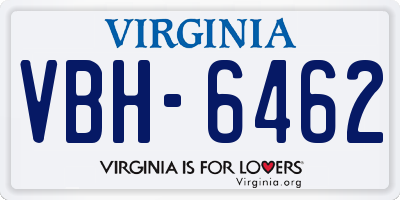 VA license plate VBH6462