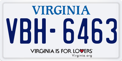 VA license plate VBH6463