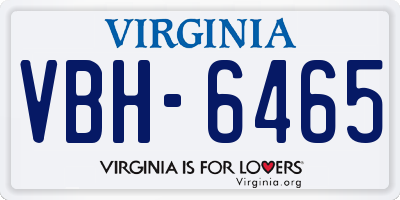 VA license plate VBH6465