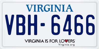 VA license plate VBH6466
