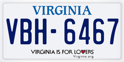VA license plate VBH6467