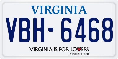 VA license plate VBH6468
