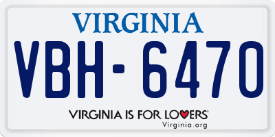 VA license plate VBH6470