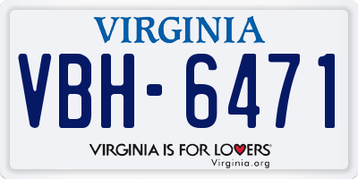 VA license plate VBH6471