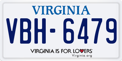 VA license plate VBH6479