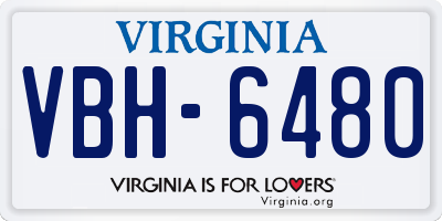 VA license plate VBH6480